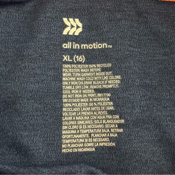 All in Motion Kids Navy and Orange Basketball Long Sleeve Tee - Picture 3 of 3